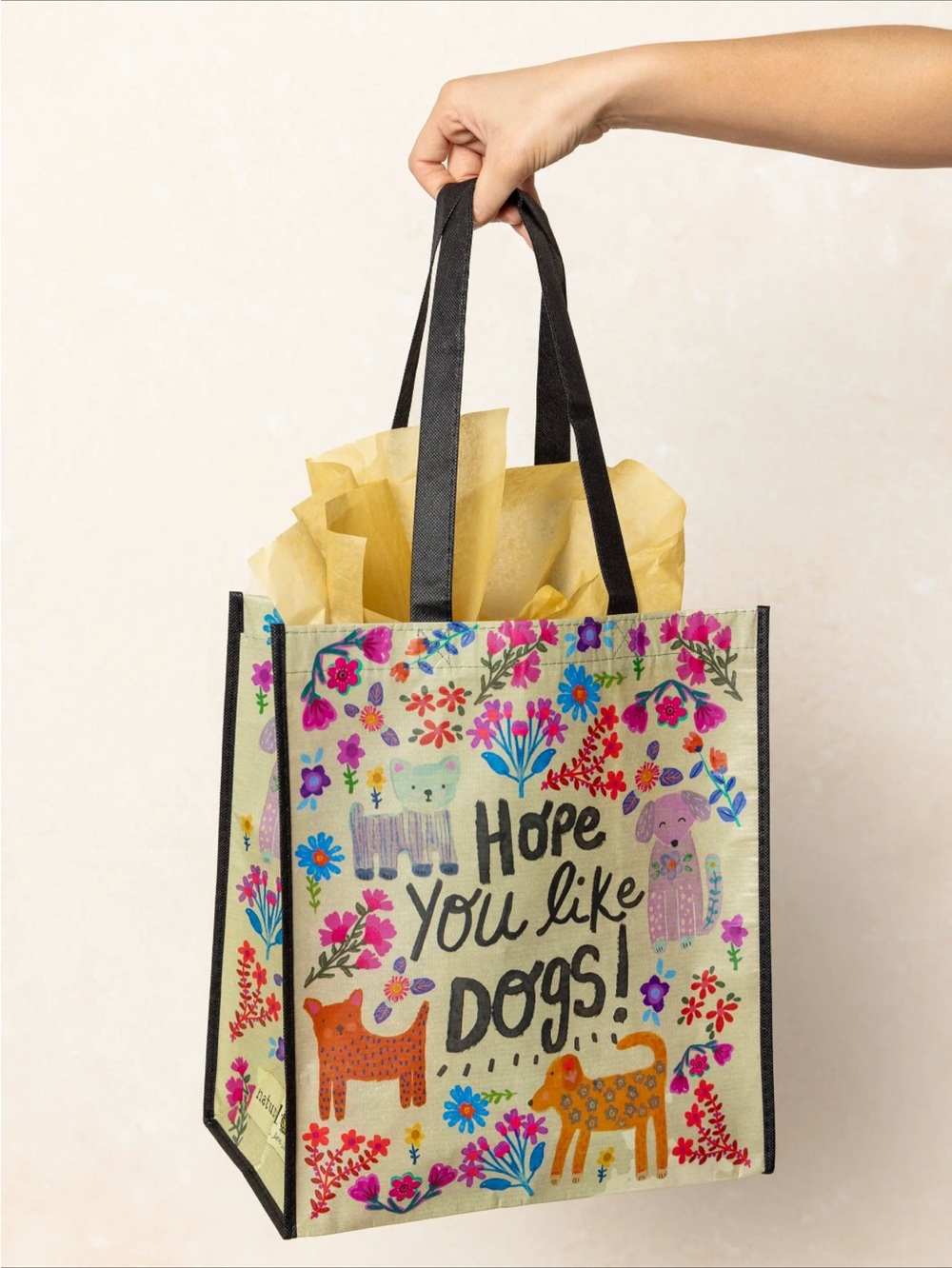 3/$15 Natural life hope you like dogs bag XL